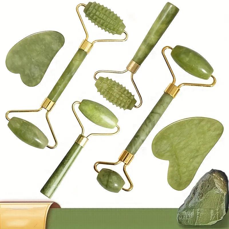 Natural Face Sculpting with Jade Roller & Gua Sha Set (IshopBeauty)
